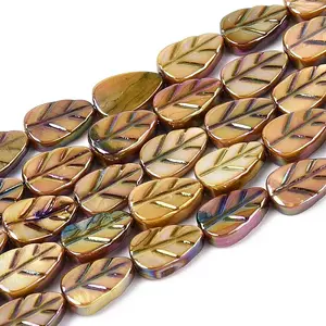 Natural Freshwater Shell Carved Beads Strands
