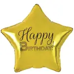 Balónek foliový Hvězda zlatá Happy Birthday 48 cm