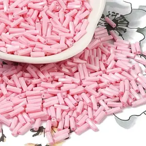 Baking Paint Glass Twist Bugle Beads