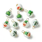 10Pcs Saint Patrick's Day Printed Wood Pendants