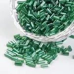 Tube Transparent Colours Pearl Luster Plated Round Hole Glass Bugle Beads