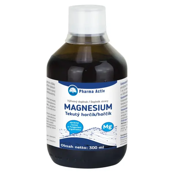 PHARMA ACTIV Tekutý hořčík + vitamín C s malinovou příchutí 300 ml