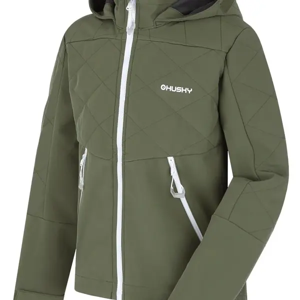 Husky Salex K 152-158, khaki Dětská softshell bunda