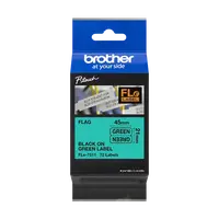 Brother FLE-7511 Pro Tape, 21mm x 45 mm, černý tisk/zelený podklad, 72ks, originální páska
