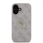 Zadní kryt Guess PU 4G Metal Logo pro Apple iPhone 16, růžová