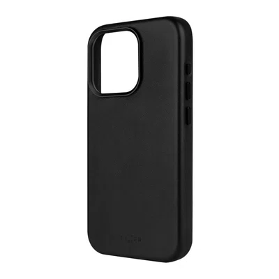 Kožený zadní kryt FIXED MagLeather s podporou MagSafe pro Apple iPhone 16 Pro, černá