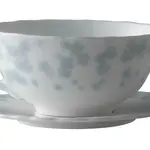 Modrý hrnek na čaj s podšálkem 30 cl kolekce Slåpeblom - Wik & Walsøe