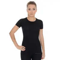 Dámské tričko Brubeck Active Wool s krátkým rukávem Black XL