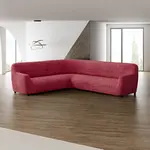 Bielastické potahy VITTORIA bordó rohová sedačka (š. 350 - 530 cm)