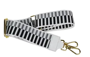 NovaKabelka.cz Látkový přídavný popruh bílo-černý oro