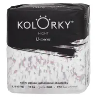 KOLORKY NIGHT Nočné jednorazové EKO plienky L (8-13 kg) 19 kusov