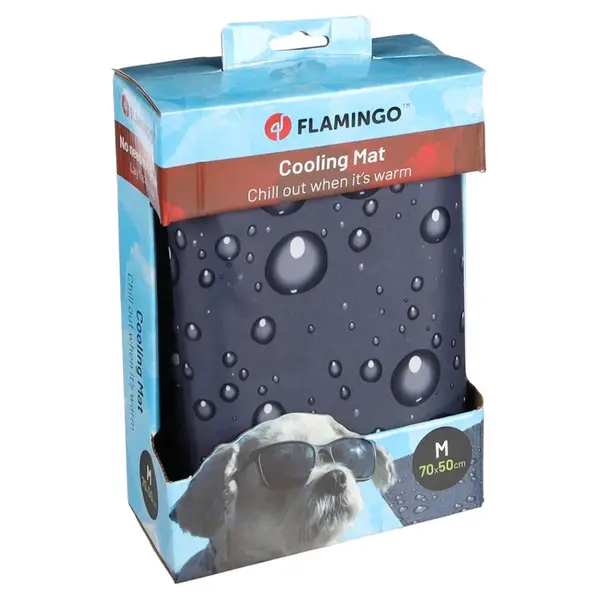 FLAMINGO Chladiaca podložka sivá vzor kvapky M 70 x 50 cm 1 ks