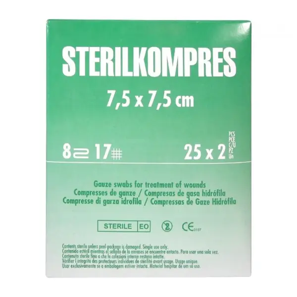 STERILKOMPRES 7.5x7.5cm 25x2 ks