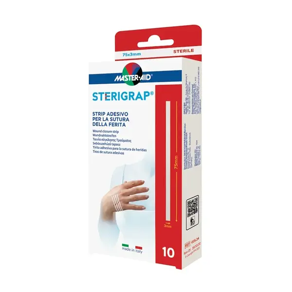 MASTER AID Sterigrap Náplasťové stehy sterilné 75 x 3 mm 10 kusov