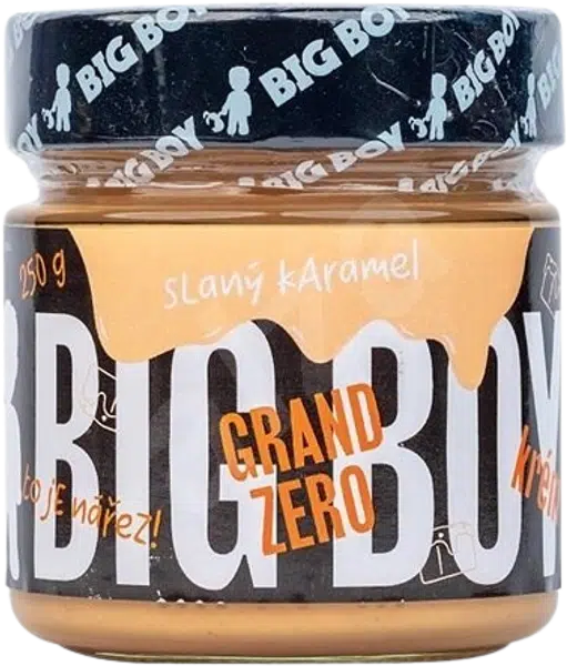 BIG BOY Grand Zero slaný karamel - Arašídový krém s příchutí slaný karamel 250 g