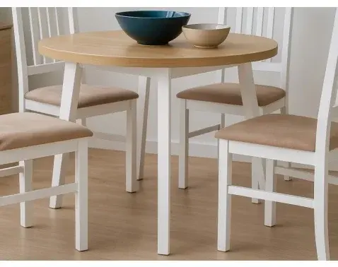 Kulatý jídelní stůl Norveg 100 cm, dub artisan/bílý