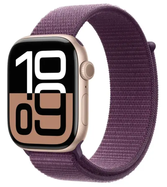 APPLE Watch Series 10 42mm Růžově zlatý hliník se švestkovým provlékacím řemínkem