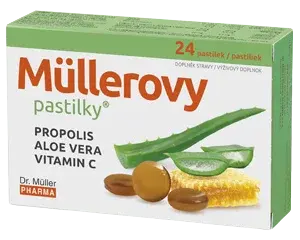 DR.MULLER Müllerovy pastilky s propolisem a Aloe vera 24 ks