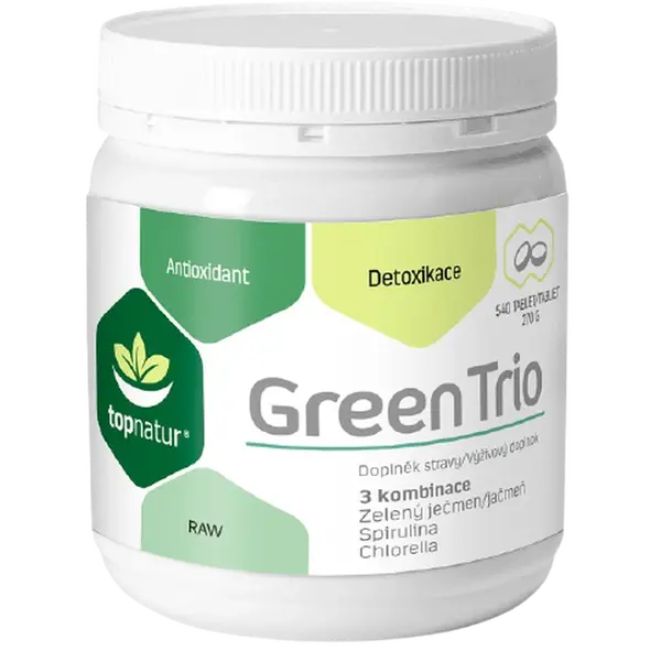TOPNATUR Green Trio Chlorella+Spirulina+Zelený ječmen 540 tablet