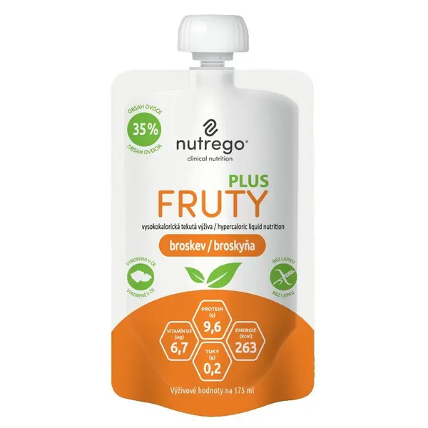 NUTREGO FRUTY PLUS broskev por.sol. 4 x 175 ml