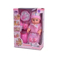 Bábätko žmurkacie 30cm tvrdé telo cikajúce s doplnkami