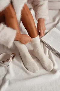 Milena Dámské vlněné ponožky Alpaka Ecru