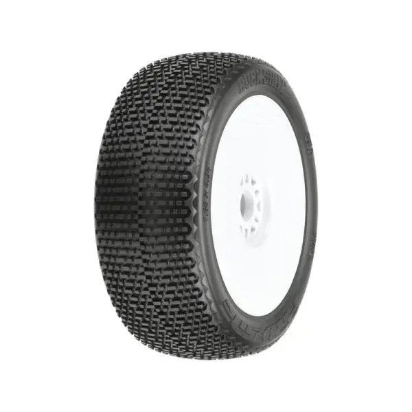 Pro-Line kolo 3.3", pneu Buck Shot M3 Buggy, disk H17 bílý (2)