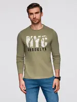 Ombre Men's urban print longsleeve - olive
