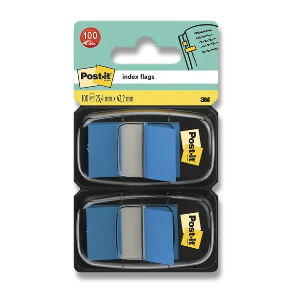 Samolepicí popisovatelné záložky 3M Post-it, 2 x 50 záložek - modré
