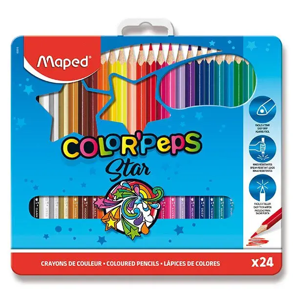 Pastelky Maped Color'Peps Metal Box - 24 barev