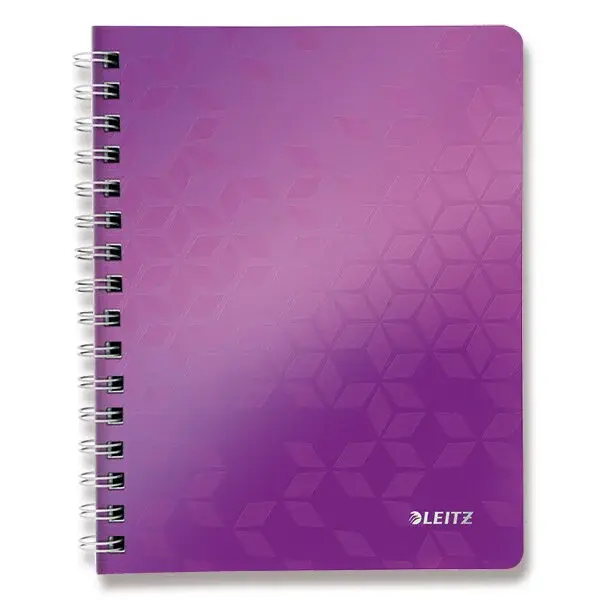 Kroužkový blok Leitz Wow A5, linkovaný, 80 listů - fialový