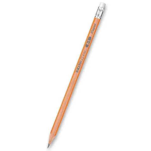 Tužka Maped Black´Peps s pryží, 12 ks - tvrdost B (číslo 1)