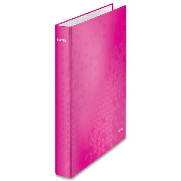 4kroužkový pořadač Leitz Wow, A4, 40 mm - růžový