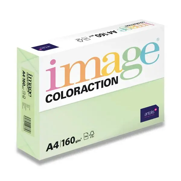 Barevný papír Image Coloraction, 160 g, 250 listů - Pastelově sv. zelená