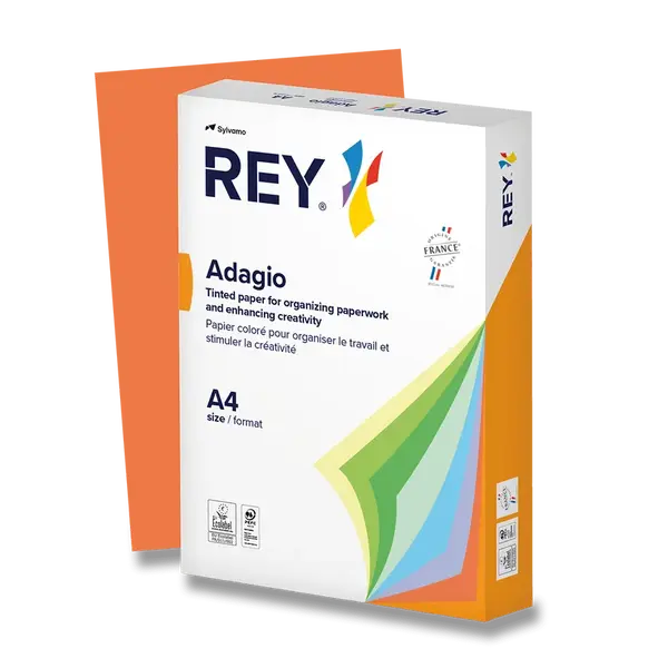 Barevný papír Rey Adagio, intenzivní sytost, 500 listů - oranžový