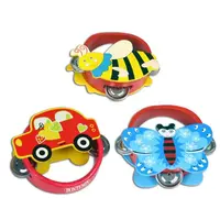 Bontempi Dřevěná zvířecí tamburína s činely