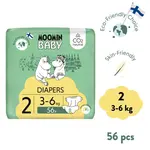Moomin Baby 2 Newborn 3–6 kg (56 ks), eko plenky