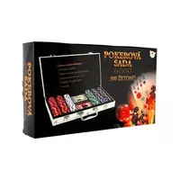 Pokerová sada 300 kusů + karty + kostky v hliníkovém kufru 40x24x8cm