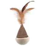 Hračka MC Natural Fun kužel s péřím kartón/plyš bílá 6 cm