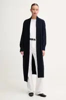 Kardigan s příměsí vlny Barbour LUNA tmavomodrá barva, LKN1661