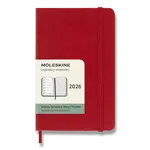 Diář Moleskine 2026 - tvrdé desky S, týdenní, červený