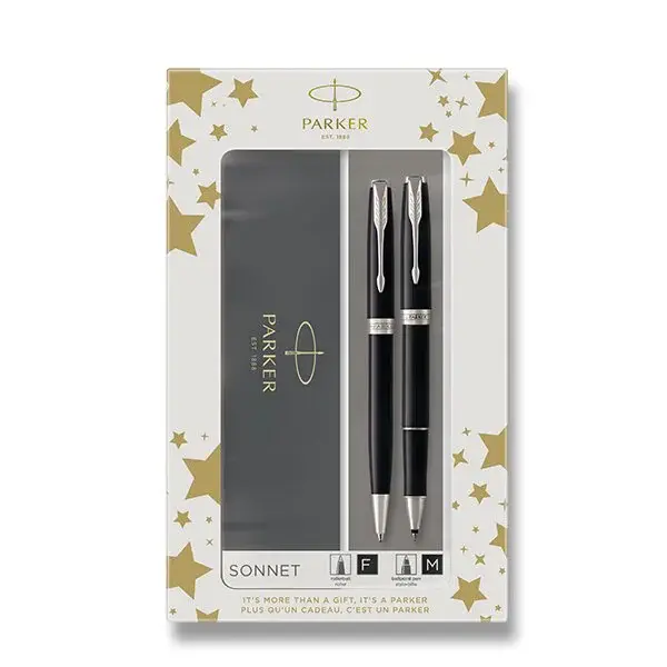 Parker Sonnet Black CT - sada roller a kuličkové pero