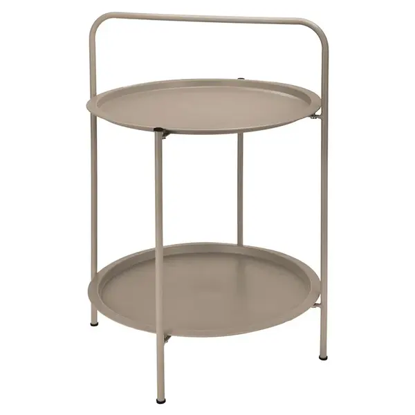 Kovový príručný stolík VARIO priemer 50 cm, béžový