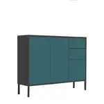 MID.YOU KOMODA, antracitová, petrolej, 105,5/86/33 cm