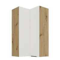 Horní rohová skříňka Aria 60x60 GN-108 2F (90°) Barva korpusu: Dub artisan, Barva dvířek: WH - Crystal white AFM