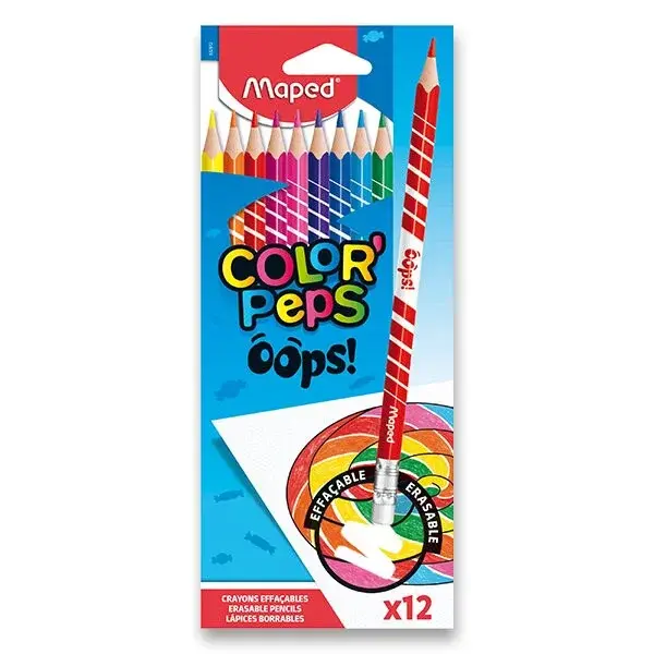 Pastelky s gumou Maped Color'Peps Oops - 12 farieb