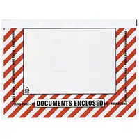 500 x Samolepicí obal na doprovodnou dokumentaci, 160x110mm, DOCUMENTS ENCLOSED, s opětovně uzavíratelným uzávěrem