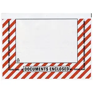 500 x Samolepicí obal na doprovodnou dokumentaci, 160x110mm, DOCUMENTS ENCLOSED, s opětovně uzavíratelným uzávěrem