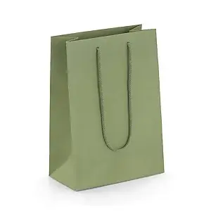 Luxusní kraftová taška s bavlněnými úchyty 190x270x100 mm, KHAKI