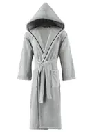 Unisex župan STRIPE s kapucí L Šedá